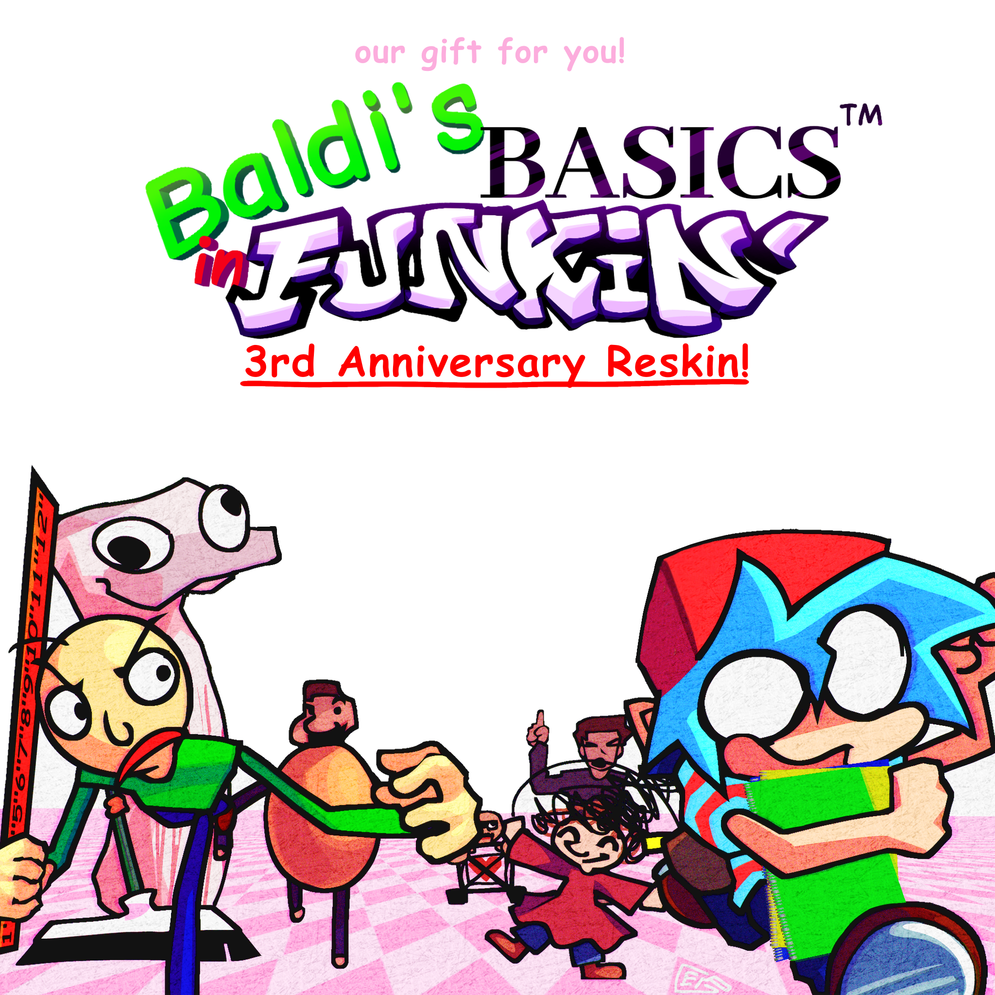our latest release! Baldi's Basics in FUNKIN' 2026 DEMO. INCLUDES: Basics, Lesson, Expulsion, Firewall